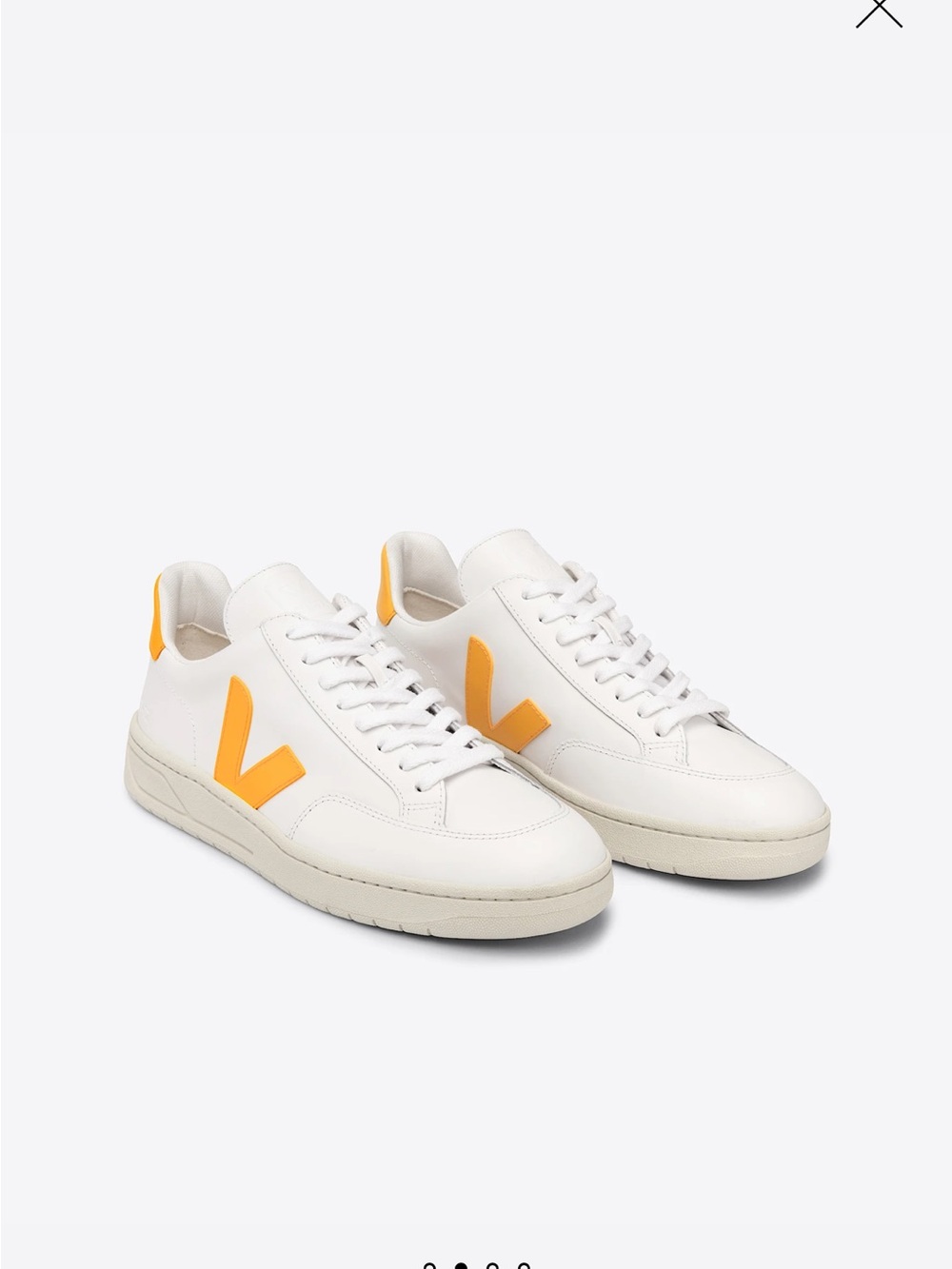 Veja White Sneakers with Yellow V Logo